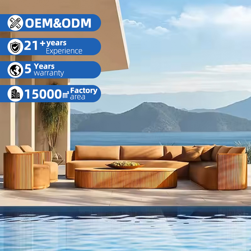 Outdoor Furniture Teak Wood - All Weather Premium Wooden Teak Sofa