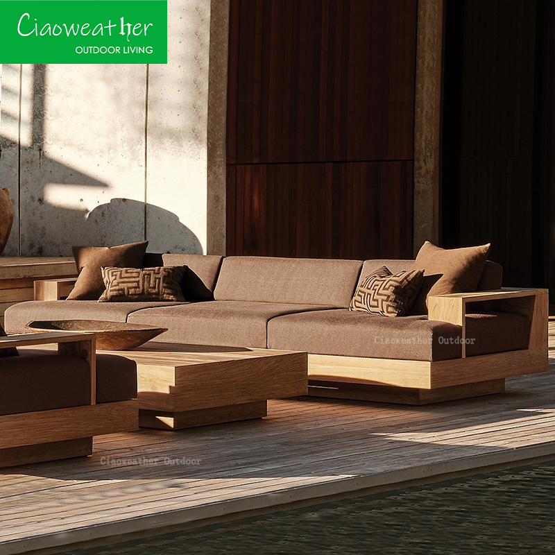 Outdoor Furniture Teak Wood - Modern Waterproof Latest Design Wooden Sofa