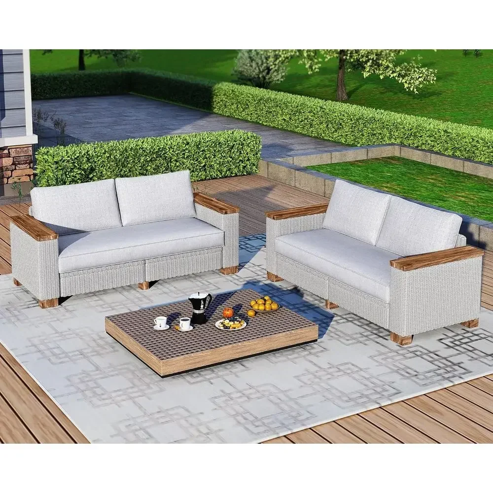 All-Weather Wicker 4-Piece Pat - Outdoor Furniture Legs のレビューと価格