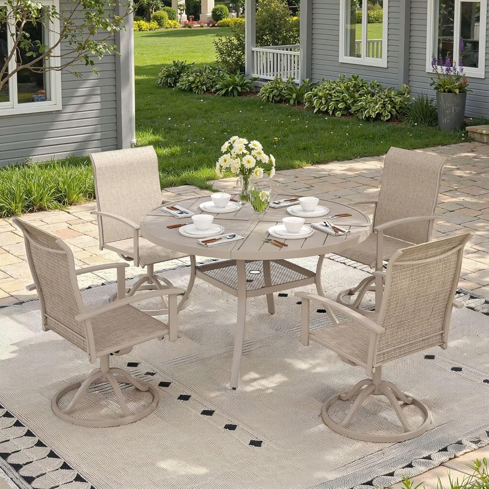 Swivel Patio Dining Chairs Set - Outdoor Furniture Ofo のレビューと価格