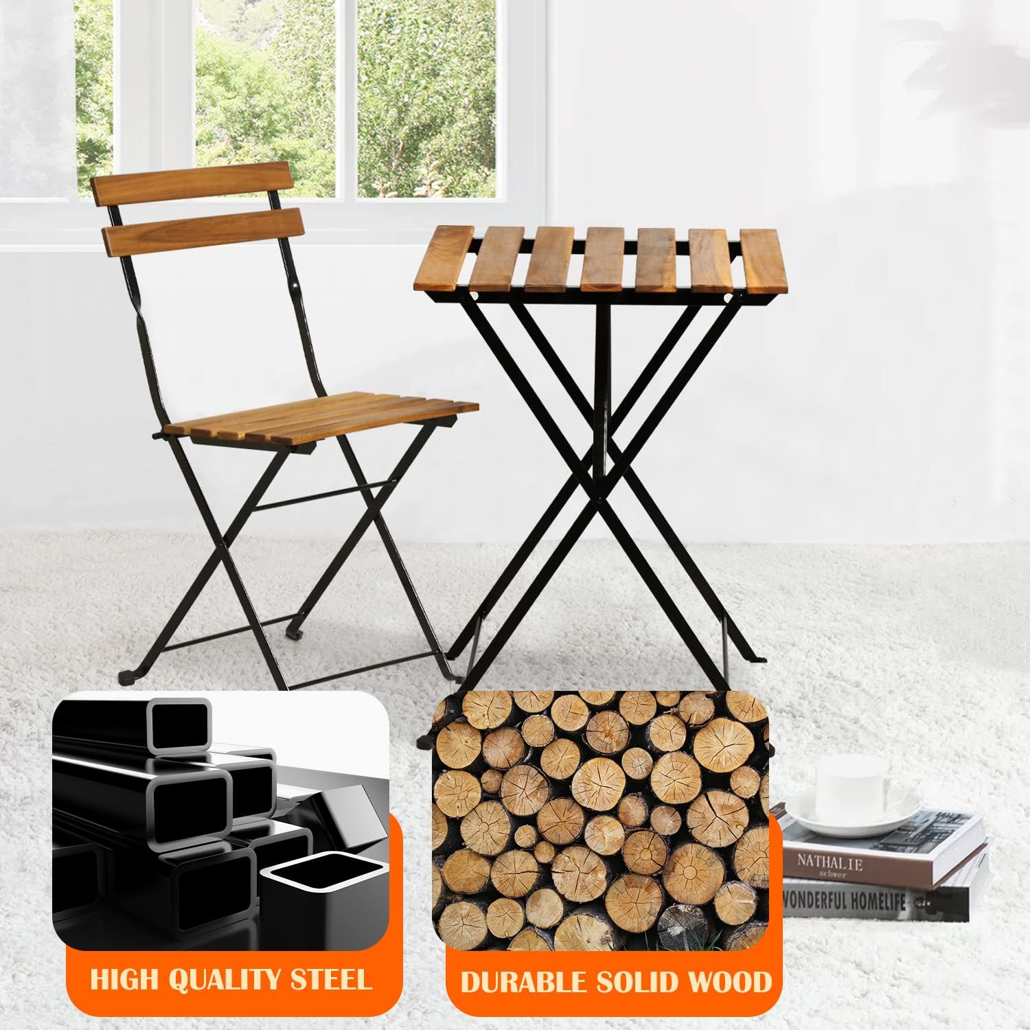 Natural wood 3-piece folding p - Outdoor Furniture Sofa のレビューと価格