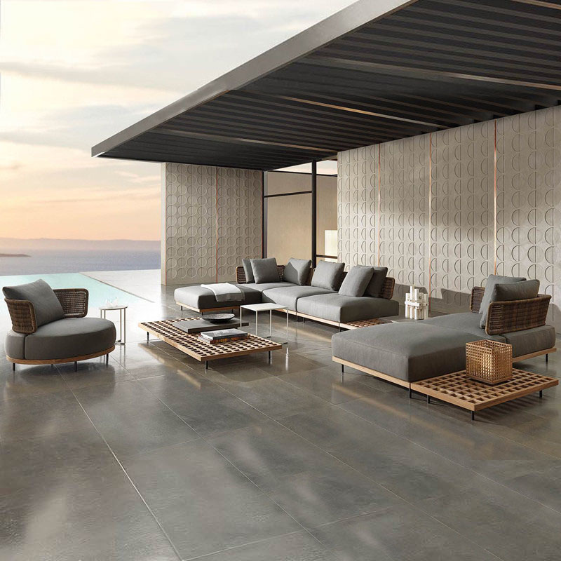 qw-Outdoor Sofa Patio Villa Te - Outdoor Furniture Teak Wood のレビューと価格