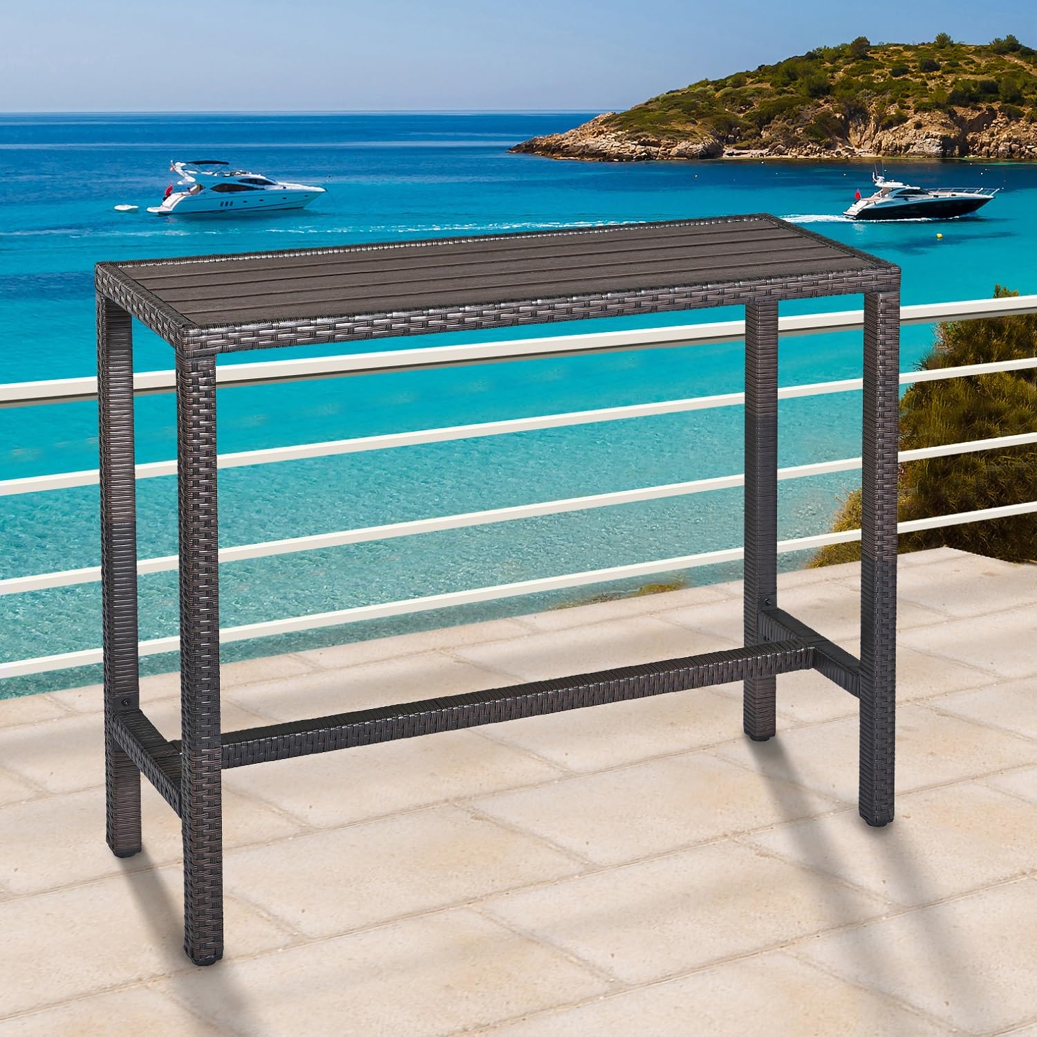 Brown Wicker Rectangular Tall  - Outdoor Furniture Legs のレビューと価格