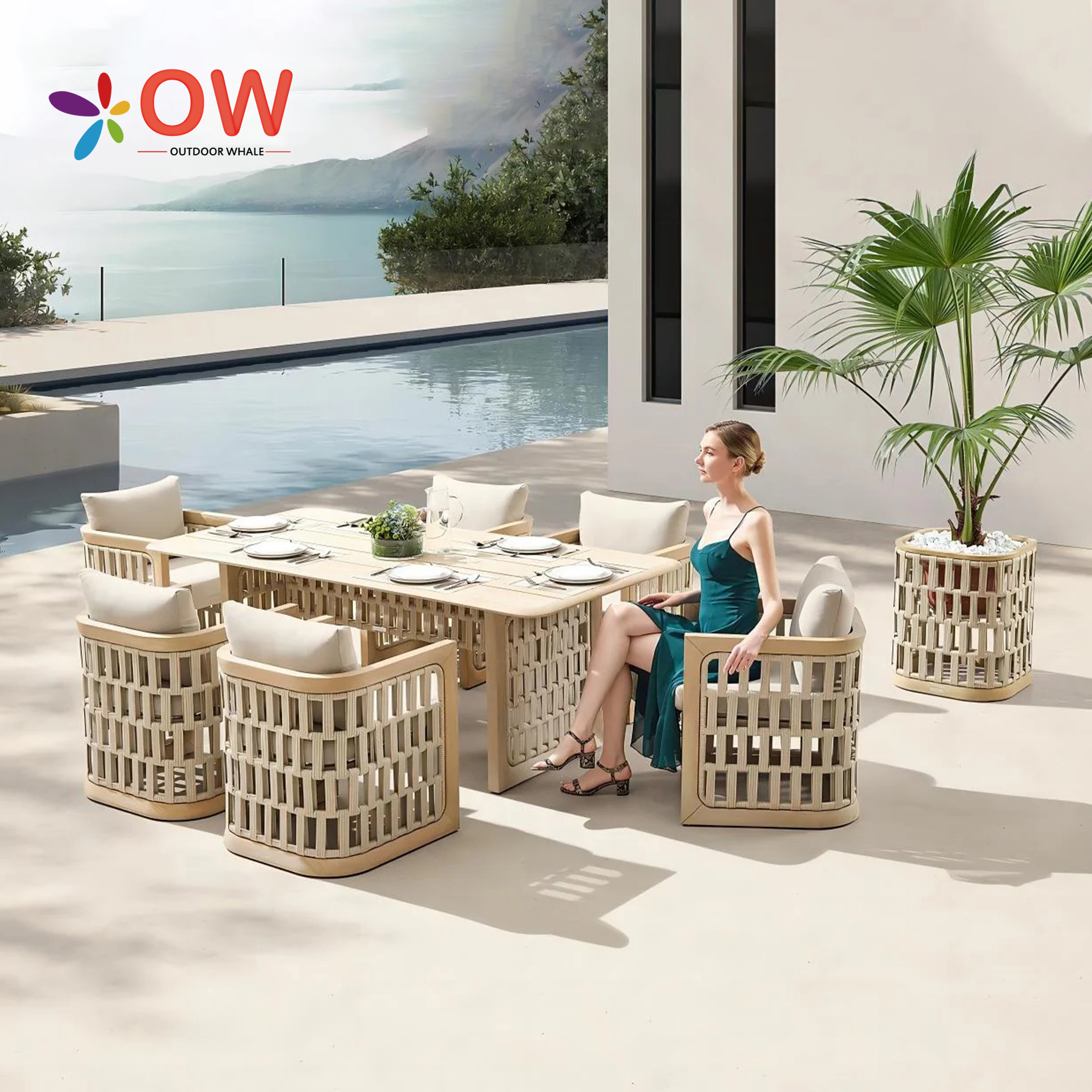 Modern Dining Table Set For Ho - Outdoor Furniture Teak Wood のレビューと価格