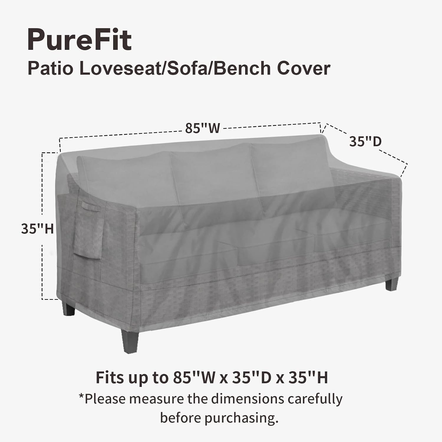 PureFit Outdoor Couch Cover Wa - Outdoor Furniture Sofa のレビューと価格
