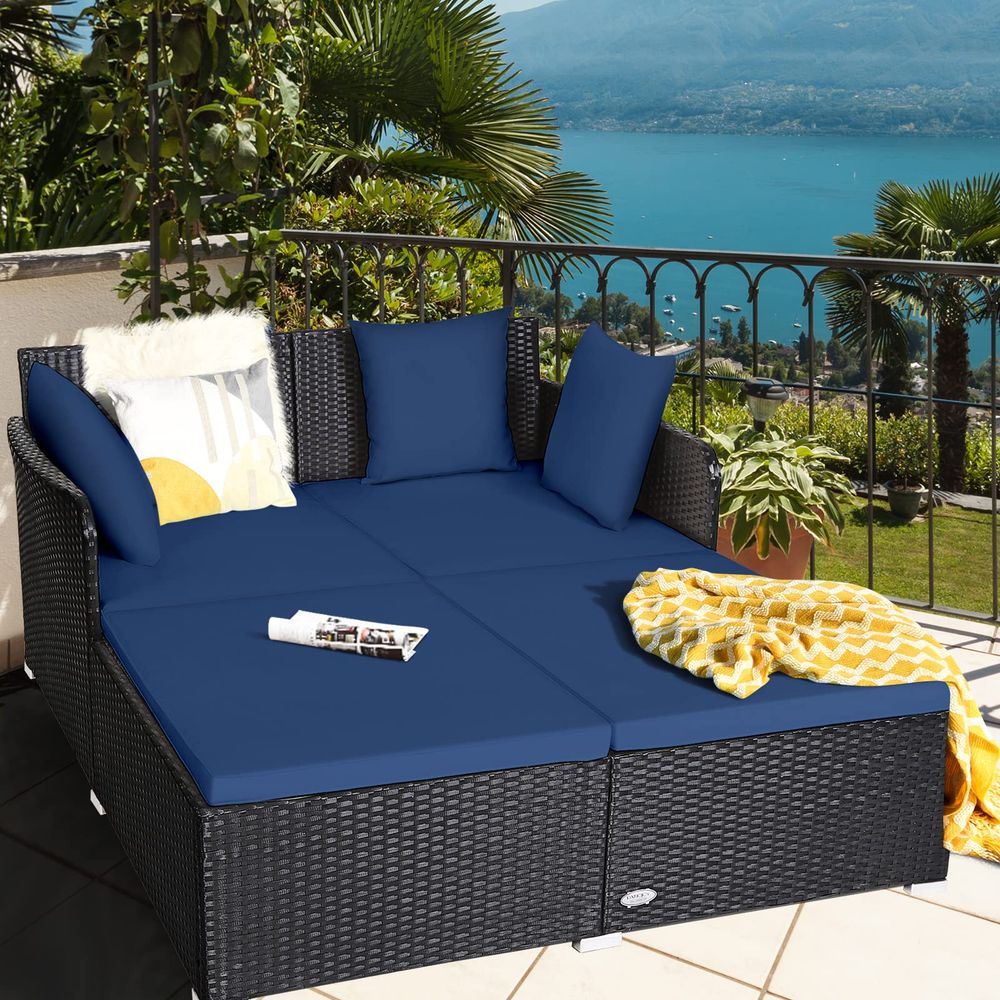Outdoor Patio Rattan Daybed, S - Outdoor Furniture Sofa のレビューと価格