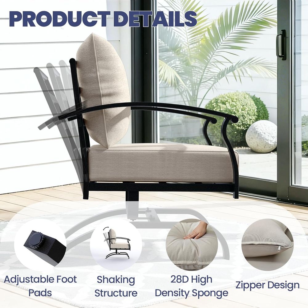 4-Piece Metal Outdoor Patio Fu - Outdoor Furniture Ofo のレビューと価格