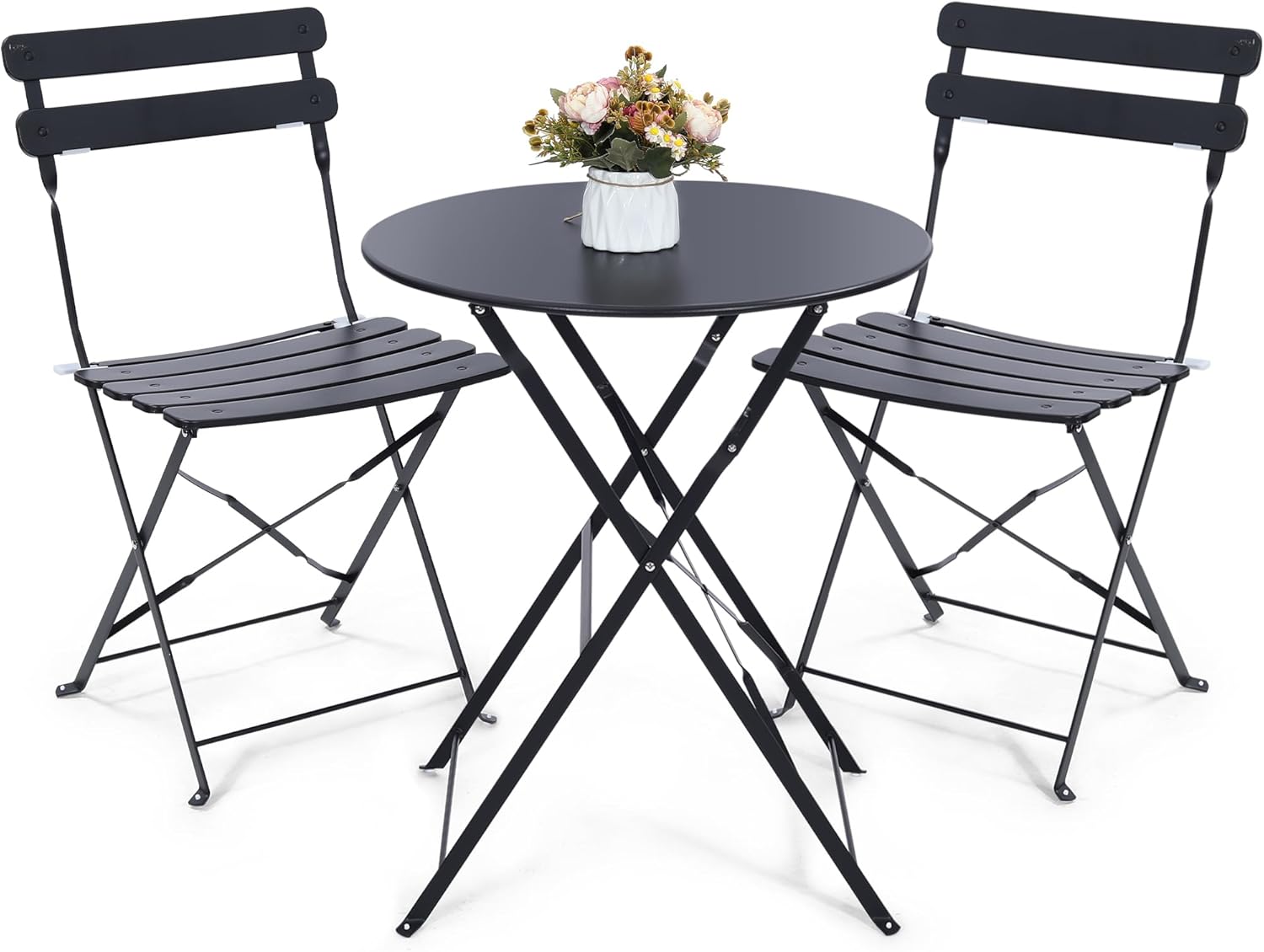Space-saving black 3-piece fol - Outdoor Furniture Sofa のレビューと価格