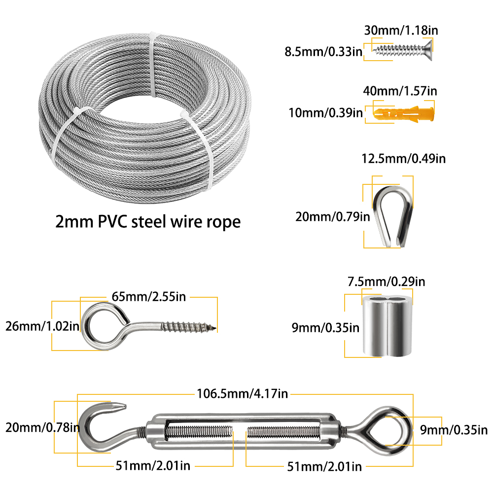 10-25M Steel Wire Rope Stainle - Outdoor Furniture Rope のレビューと価格