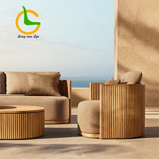 Luxury L-shaped Teak Wood Outd - Outdoor Furniture Teak Wood のレビューと価格